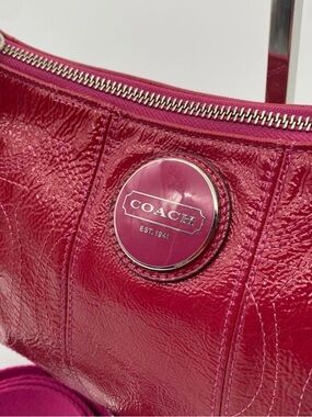 Coach Hampton Stitched Patent Leather Demi Bag - Vintage Y2K